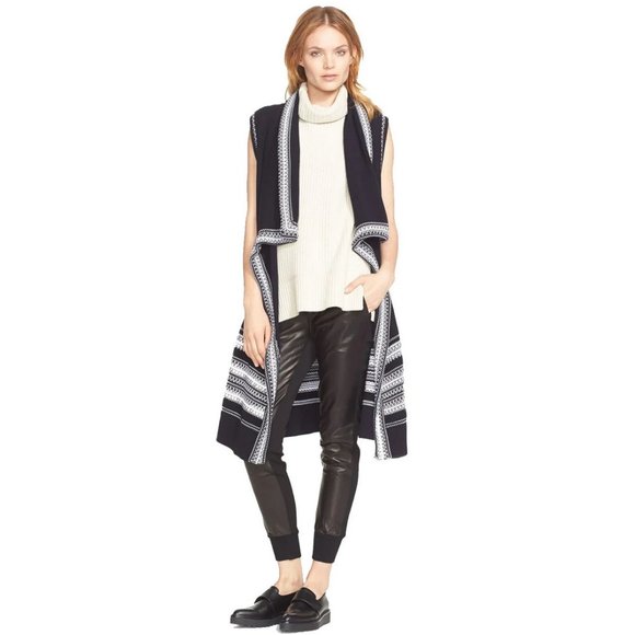 Vince Textured Drape Front Vest - Picture 1 of 15